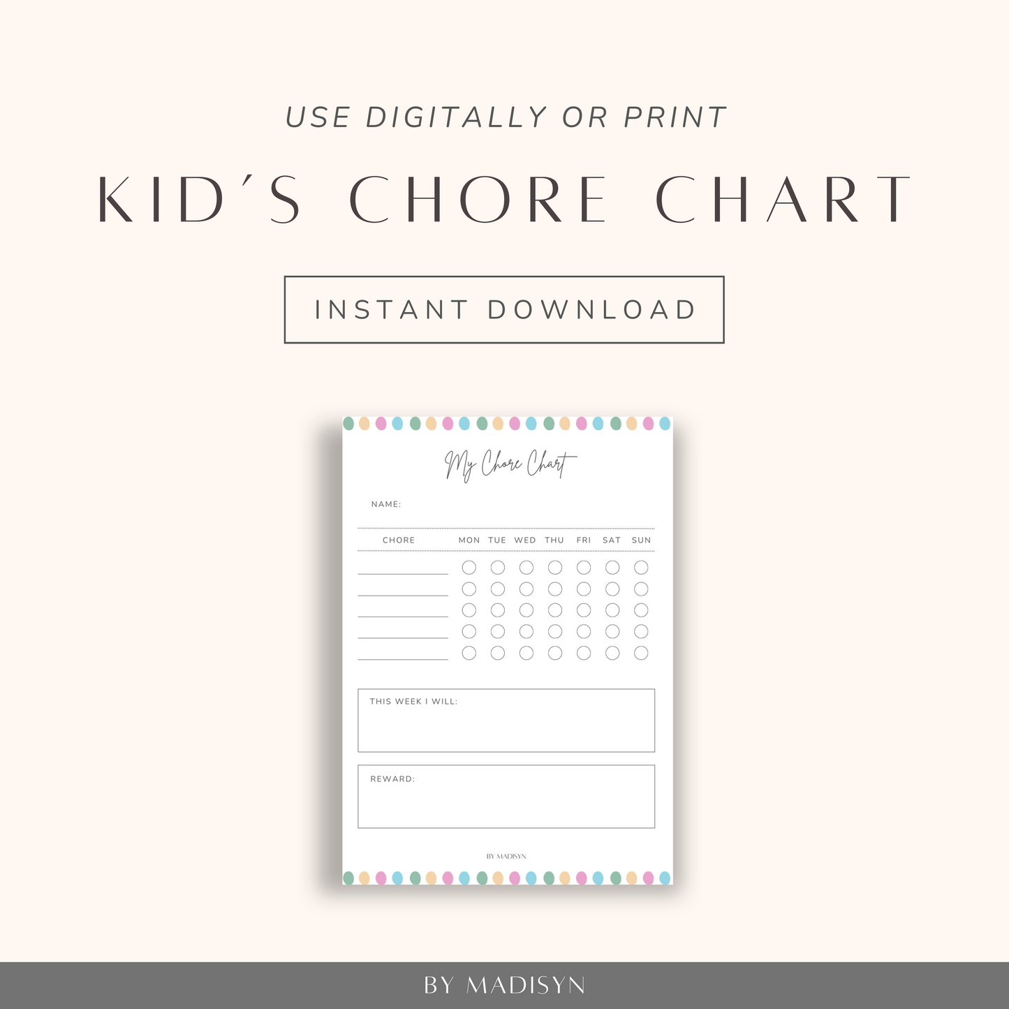 Kid's Chore Chart Download