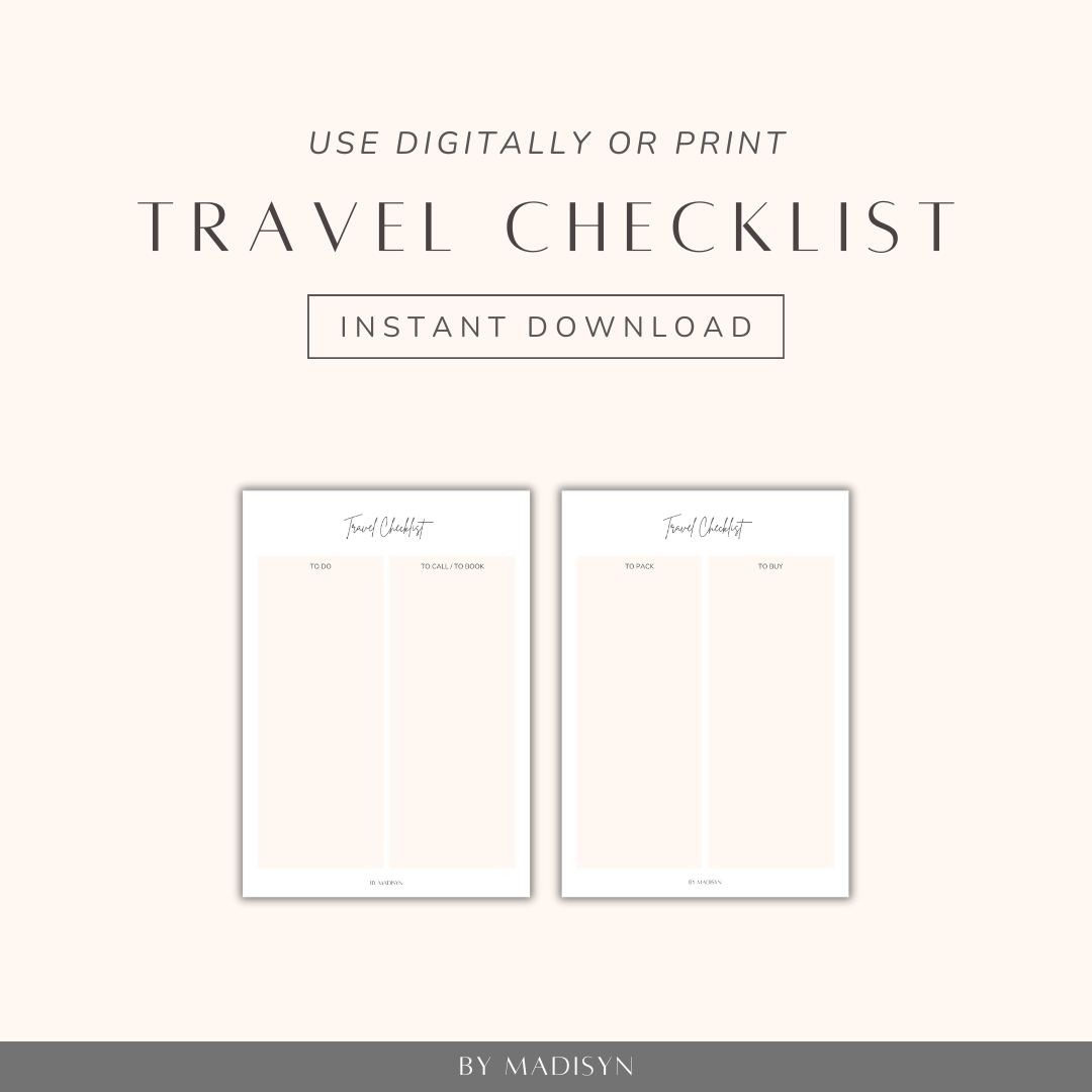 Travel Checklist Download