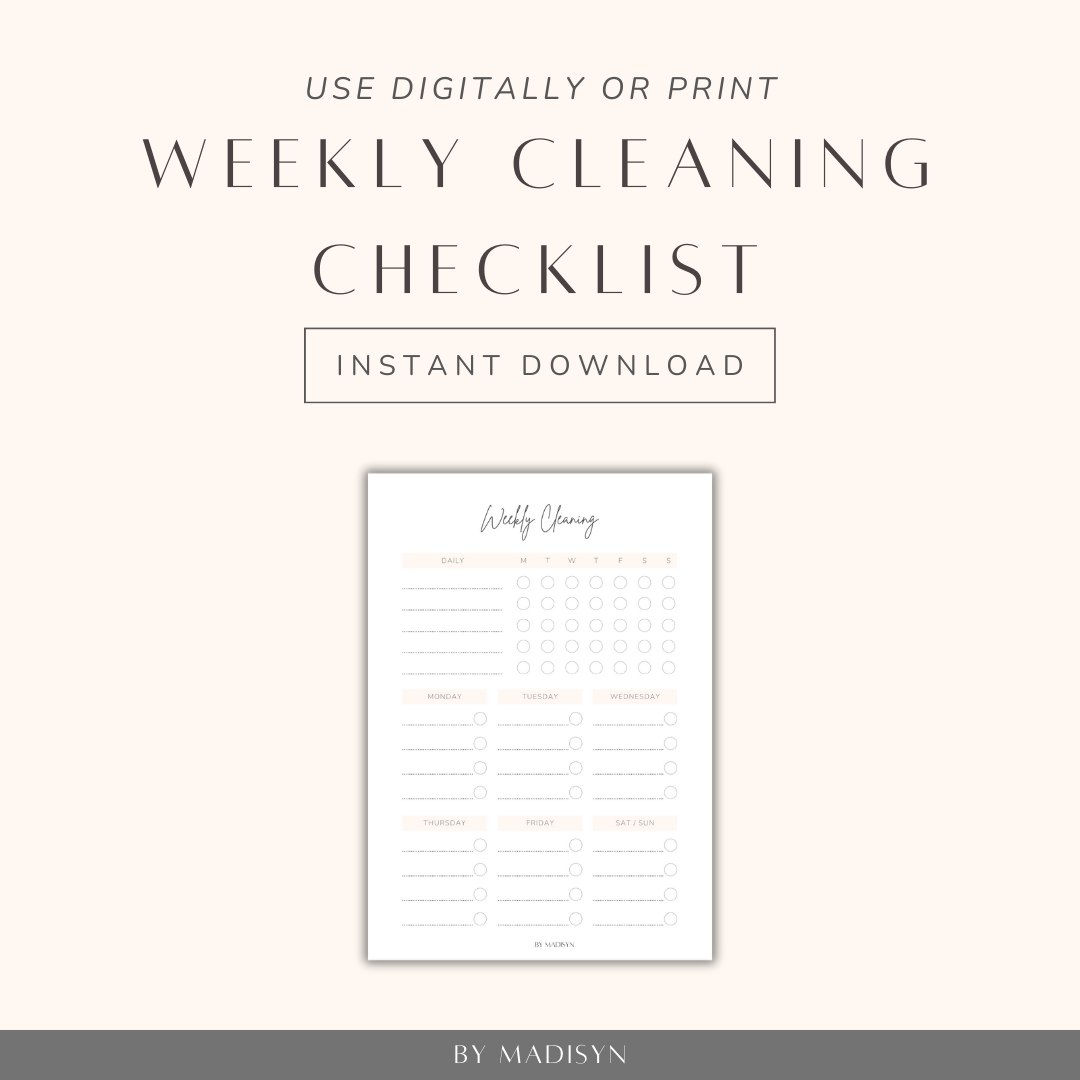 Weekly Cleaning Checklist Download