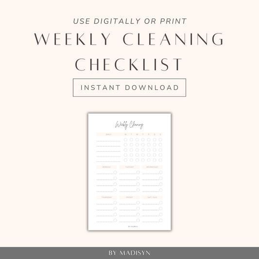 Weekly Cleaning Checklist Download