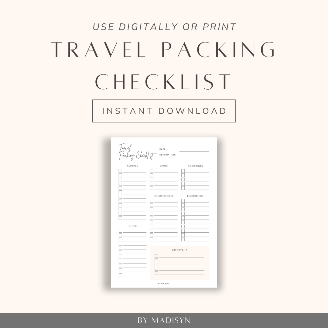 Travel Packing Checklist Download