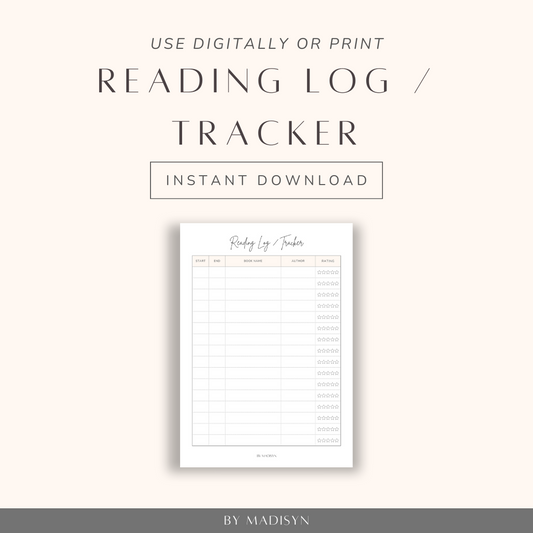 Reading Log / Tracker Download