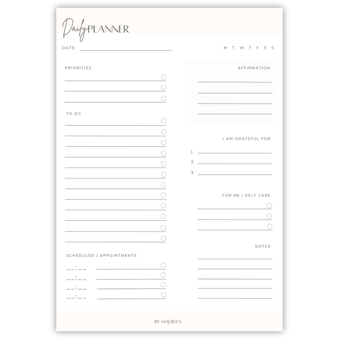 Daily Planner Notepad