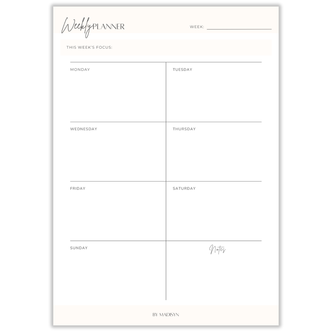 Weekly Planner Notepad